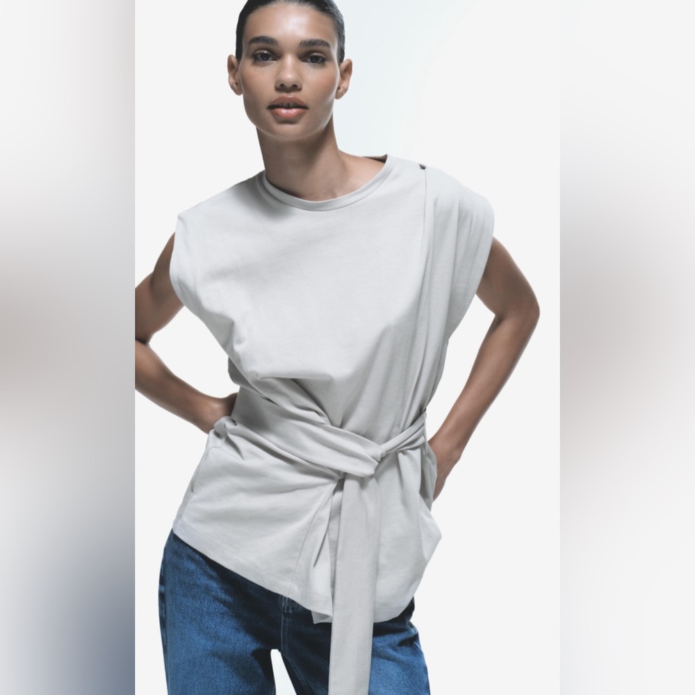 ZARA HEAVY COTTON BELT T-SHIRT